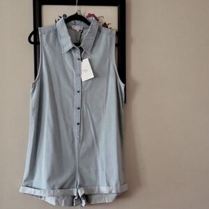 Tiger of Sweden Light Blue Sleeveless Denim Romper